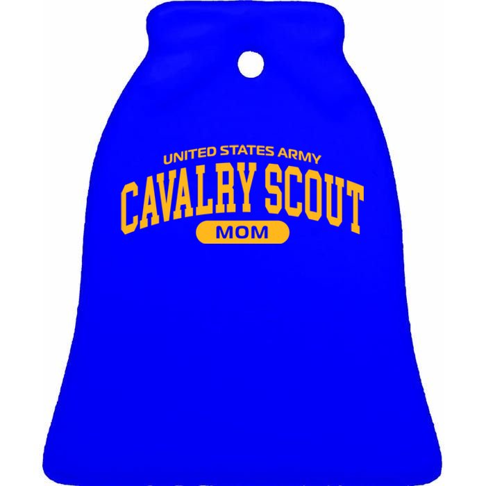 Proud Army Cavalry Scout Mom Gift Ceramic Bell Ornament