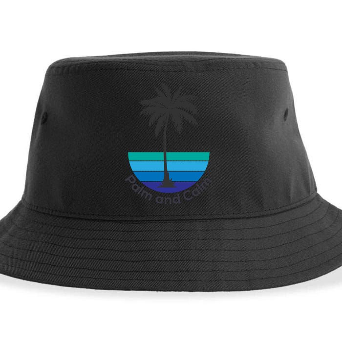 Palm And Calm Summer Vacation Vibes Vacay Mode Sunshine Meaningful Gift Sustainable Bucket Hat