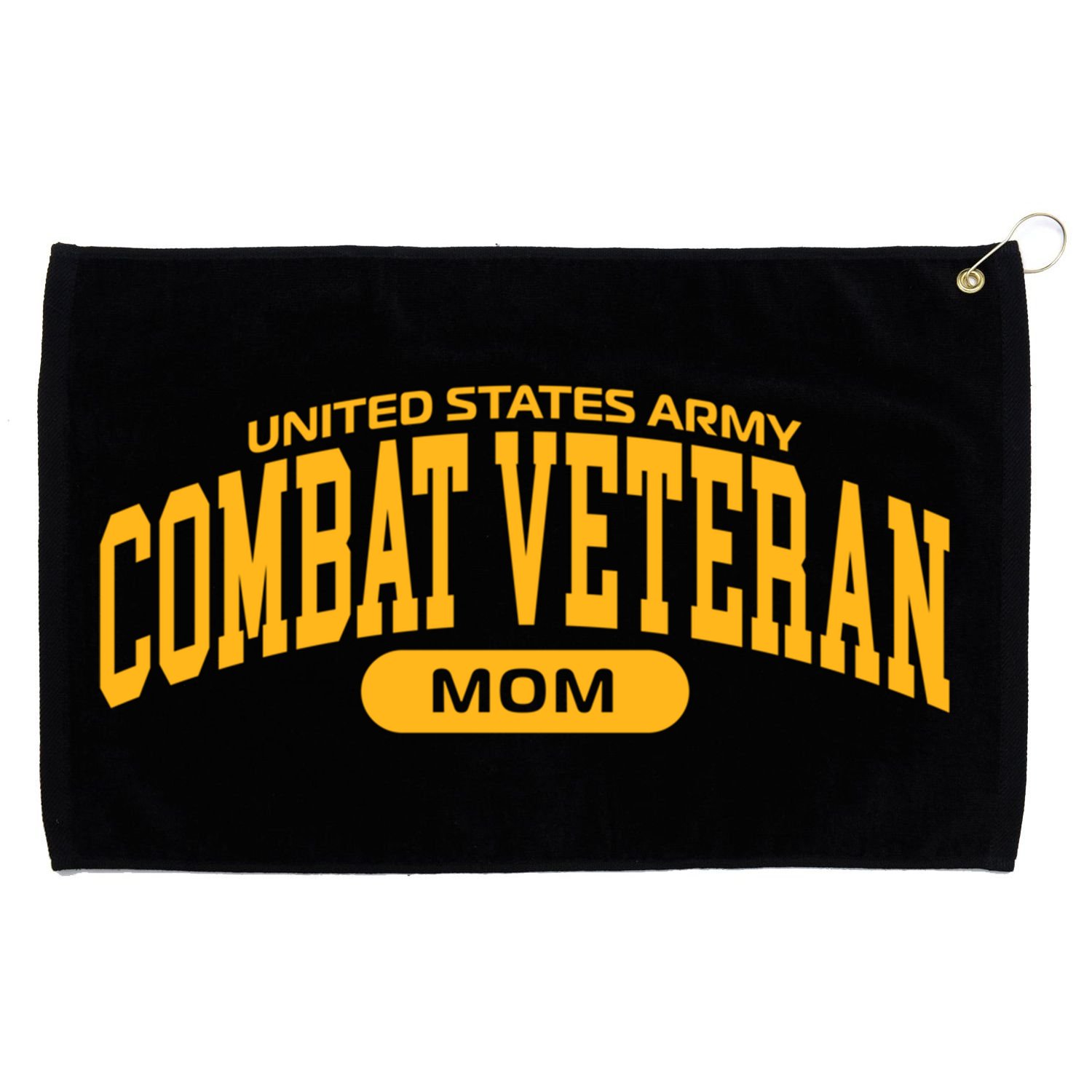 Proud Army Combat Veteran Mom Gift Grommeted Golf Towel