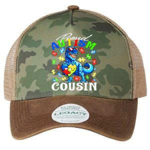 Proud Autism Cousin Dinosaur Autism Awareness Funny Gift Legacy Tie Dye Trucker Hat