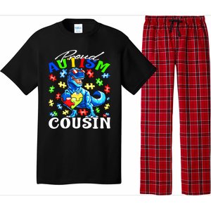 Proud Autism Cousin Dinosaur Autism Awareness Funny Gift Pajama Set