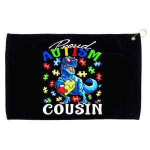 Proud Autism Cousin Dinosaur Autism Awareness Funny Gift Grommeted Golf Towel