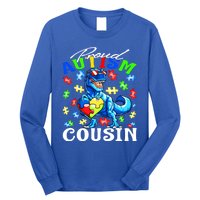 Proud Autism Cousin Dinosaur Autism Awareness Funny Gift Long Sleeve Shirt