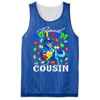 Proud Autism Cousin Dinosaur Autism Awareness Funny Gift Mesh Reversible Basketball Jersey Tank