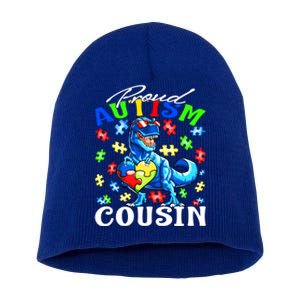 Proud Autism Cousin Dinosaur Autism Awareness Funny Gift Short Acrylic Beanie