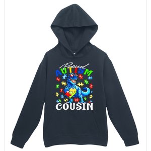 Proud Autism Cousin Dinosaur Autism Awareness Funny Gift Urban Pullover Hoodie