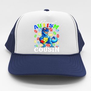 Proud Autism Cousin Dinosaur Autism Awareness Funny Gift Trucker Hat