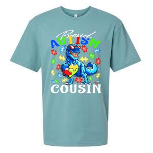 Proud Autism Cousin Dinosaur Autism Awareness Funny Gift Sueded Cloud Jersey T-Shirt