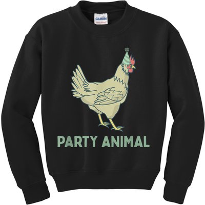 Party Animal Chicken Birthday, Chicken Birthday Kids Sweatshirt