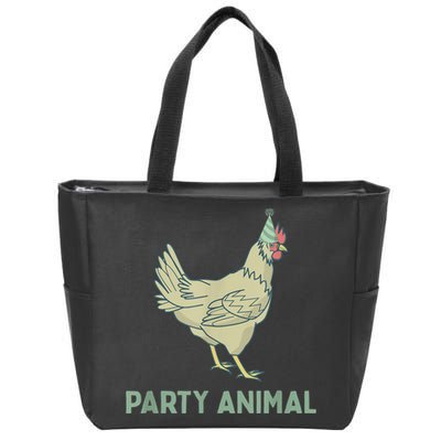 Party Animal Chicken Birthday, Chicken Birthday Zip Tote Bag