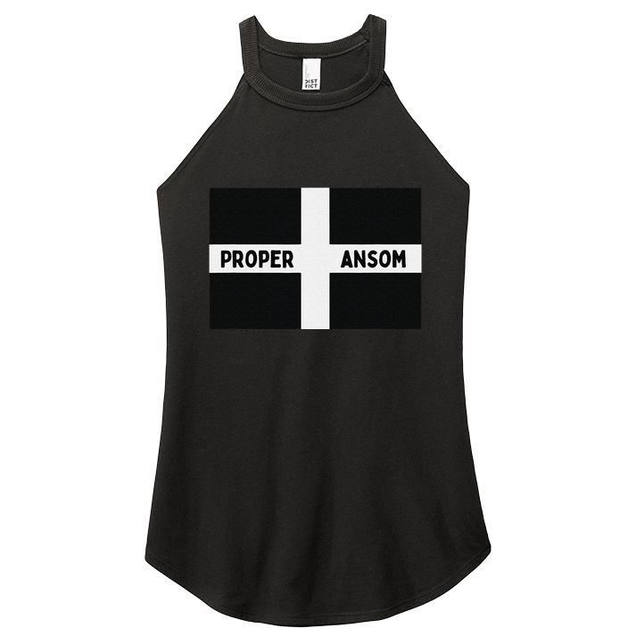 Proper Ansom Cornish Saying Cornwall Women's Perfect Tri Rocker Tank