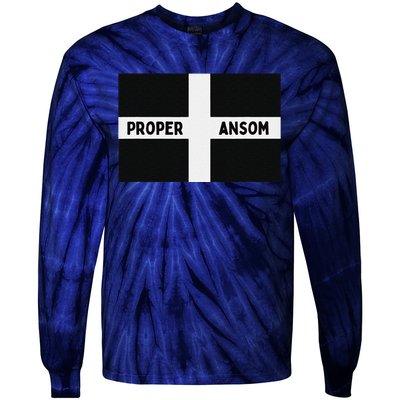 Proper Ansom Cornish Saying Cornwall Tie-Dye Long Sleeve Shirt