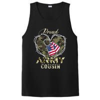 Proud Army Cousin With Heart American Flag For Veteran PosiCharge Competitor Tank