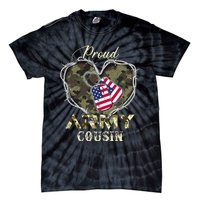 Proud Army Cousin With Heart American Flag For Veteran Tie-Dye T-Shirt