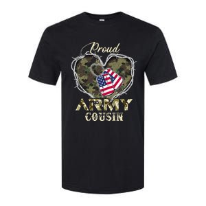 Proud Army Cousin With Heart American Flag For Veteran Softstyle CVC T-Shirt