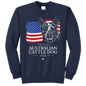 Proud Australian Cattle Dog Dad American Flag Patriotic Dog Sweatshirt