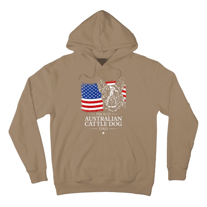 Proud Australian Cattle Dog Dad American Flag Patriotic Dog Hoodie