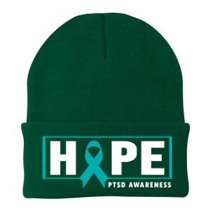 Ptsd Awareness Cute Gift Funny Gift Teal Ribbon Hope Ptsd Awareness Cute Gift Knit Cap Winter Beanie