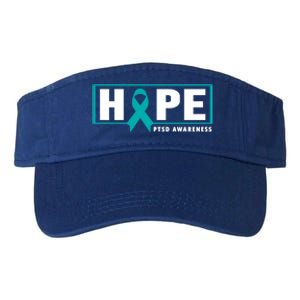 Ptsd Awareness Cute Gift Funny Gift Teal Ribbon Hope Ptsd Awareness Cute Gift Valucap Bio-Washed Visor