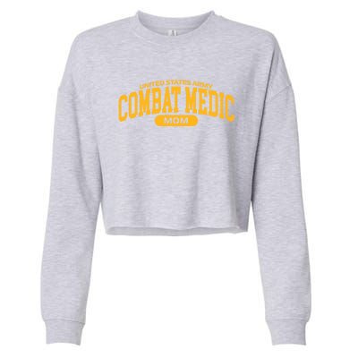 Proud Army Combat Medic Mom Gift Cropped Pullover Crew