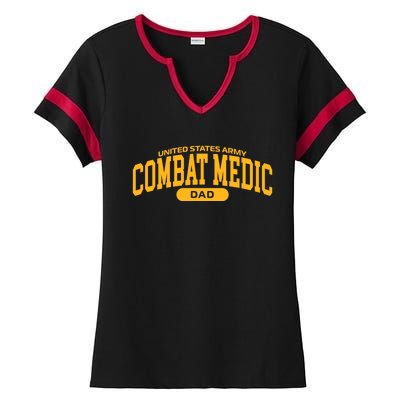 Proud Army Combat Medic Dad Gift Ladies Halftime Notch Neck Tee