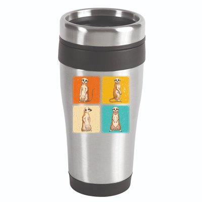 Pop Art Cute Africa Zoo Animal Lover Meerkat 16oz Travel Tumbler