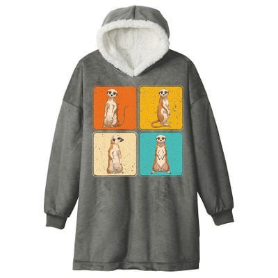 Pop Art Cute Africa Zoo Animal Lover Meerkat Hooded Wearable Blanket