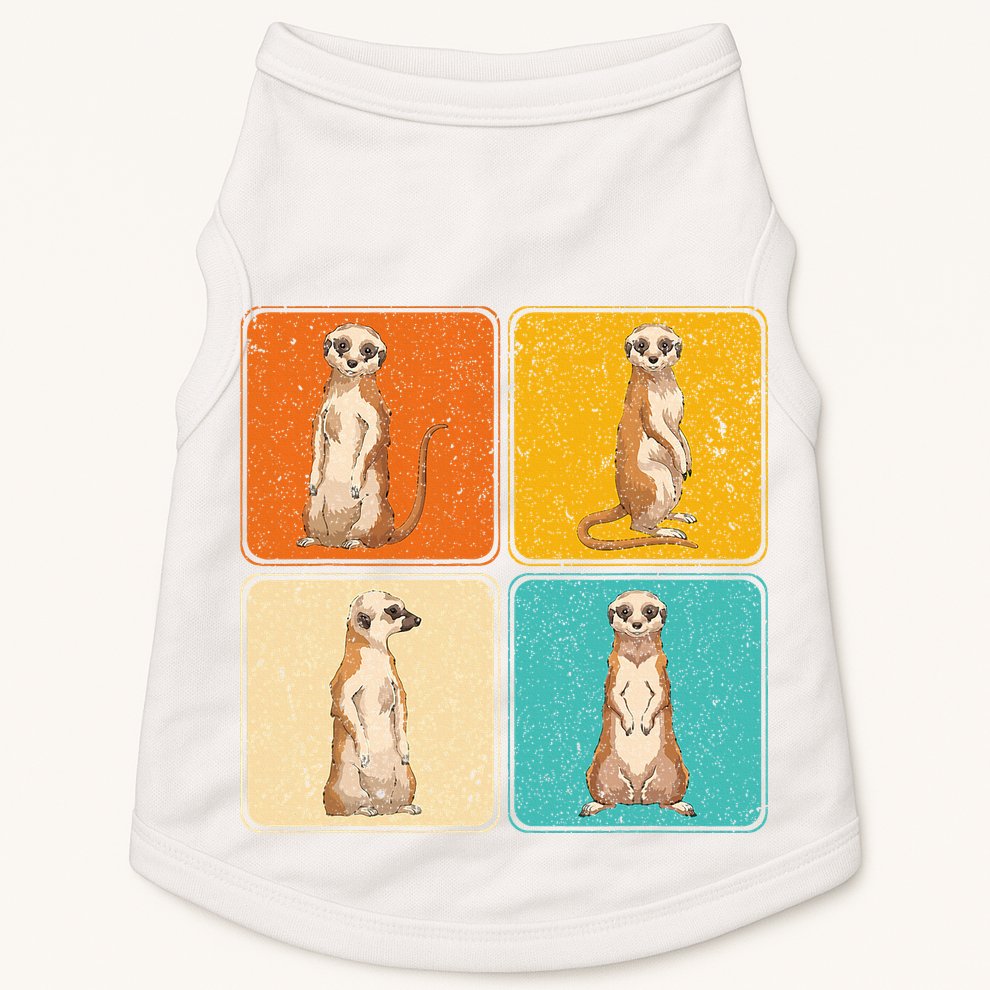 Pop Art Cute Africa Zoo Animal Lover Meerkat Doggie Tank