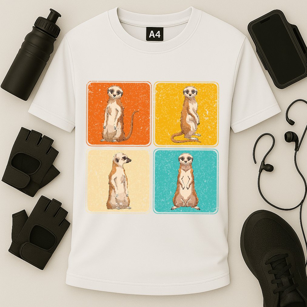 Pop Art Cute Africa Zoo Animal Lover Meerkat Cooling Performance Crew T-Shirt