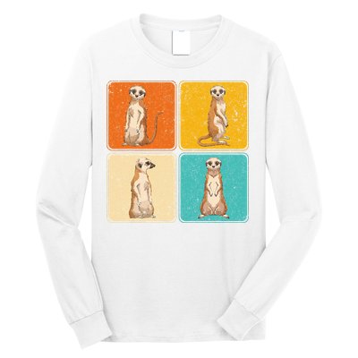 Pop Art Cute Africa Zoo Animal Lover Meerkat Long Sleeve Shirt