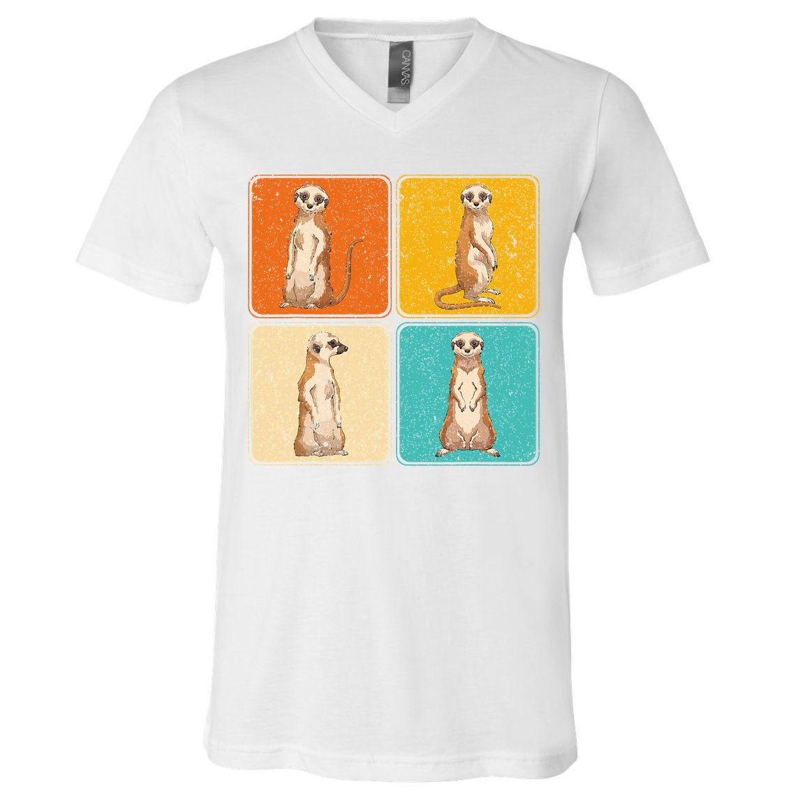 Pop Art Cute Africa Zoo Animal Lover Meerkat V-Neck T-Shirt