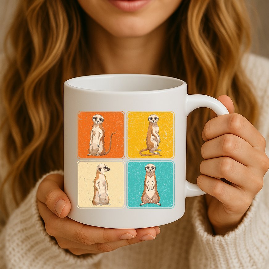 Pop Art Cute Africa Zoo Animal Lover Meerkat Mug