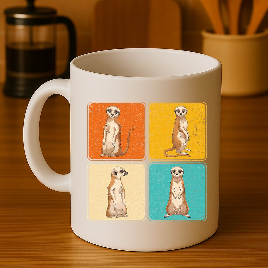 Pop Art Cute Africa Zoo Animal Lover Meerkat Mug