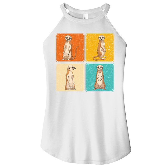 Pop Art Cute Africa Zoo Animal Lover Meerkat Women's Perfect Tri Rocker Tank