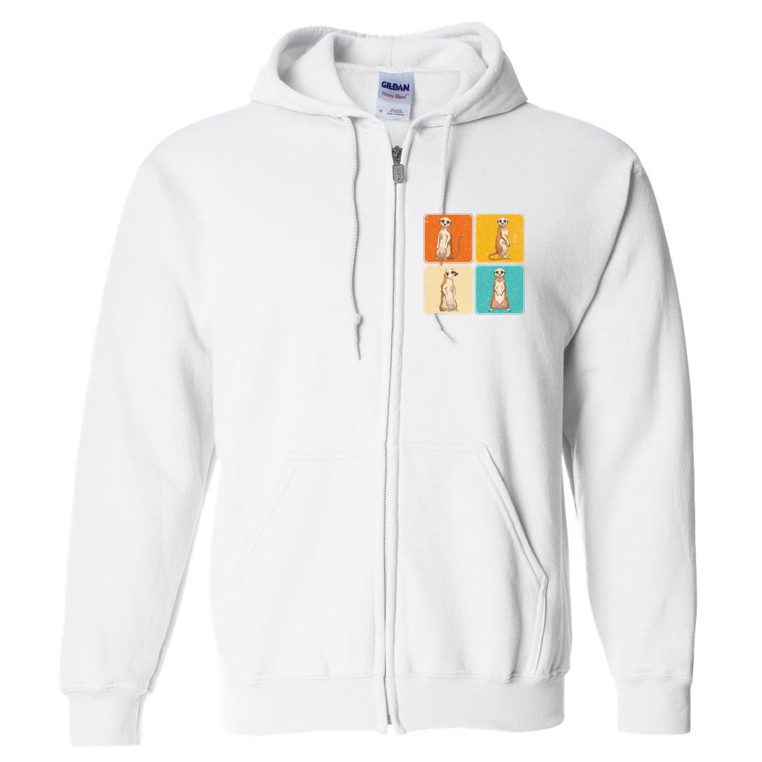 Pop Art Cute Africa Zoo Animal Lover Meerkat Full Zip Hoodie