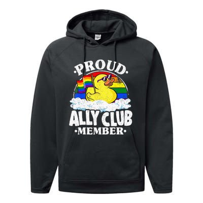 Proud Ally Club Member Rubber Duck Rainbow Gay Lesbian LGBT Performance Fleece Hoodie