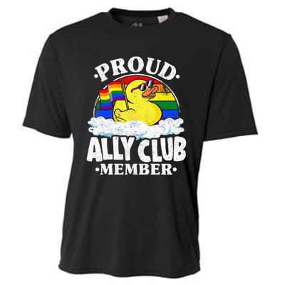 Proud Ally Club Member Rubber Duck Rainbow Gay Lesbian LGBT Cooling Performance Crew T-Shirt