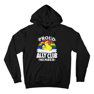 Proud Ally Club Member Rubber Duck Rainbow Gay Lesbian LGBT Hoodie