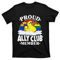 Proud Ally Club Member Rubber Duck Rainbow Gay Lesbian LGBT T-Shirt