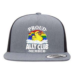 Proud Ally Club Member Rubber Duck Rainbow Gay Lesbian LGBT Flat Bill Trucker Hat