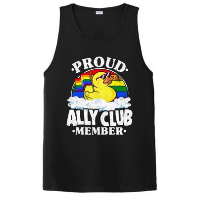 Proud Ally Club Member Rubber Duck Rainbow Gay Lesbian LGBT PosiCharge Competitor Tank