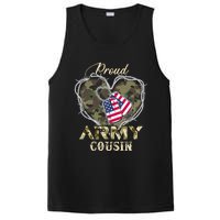 Proud Army Cousin With Heart American Flag For Veteran PosiCharge Competitor Tank