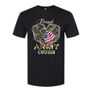 Proud Army Cousin With Heart American Flag For Veteran Softstyle CVC T-Shirt