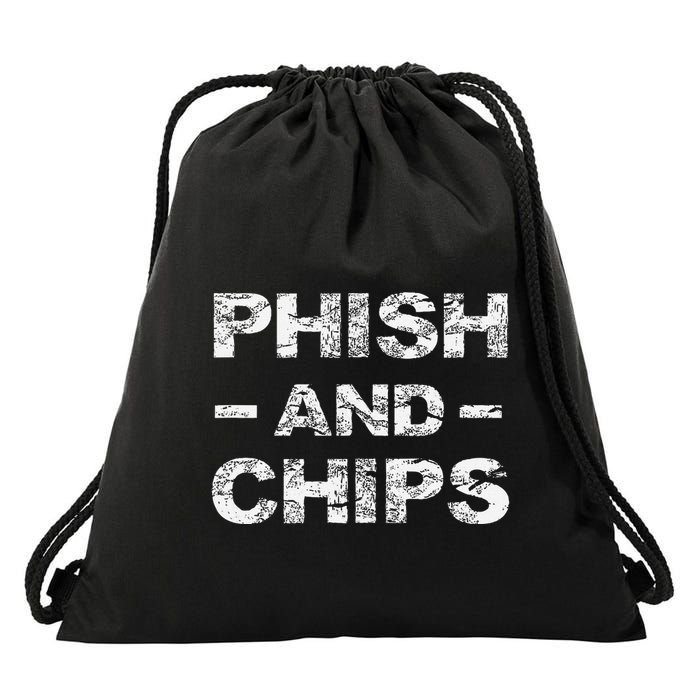 P.H.I.S.H And Chips Funny Hacker Drawstring Bag