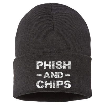 P.H.I.S.H And Chips Funny Hacker Sustainable Knit Beanie