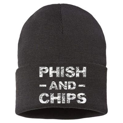 P.H.I.S.H And Chips Funny Hacker Sustainable Knit Beanie