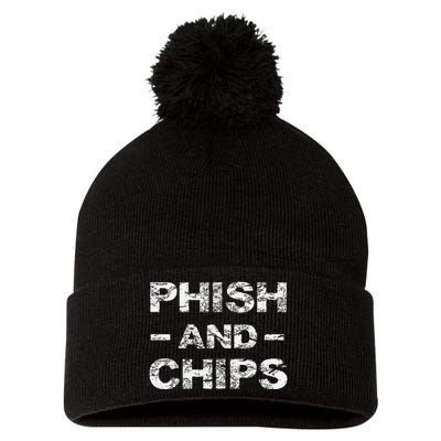 P.H.I.S.H And Chips Funny Hacker Pom Pom 12in Knit Beanie