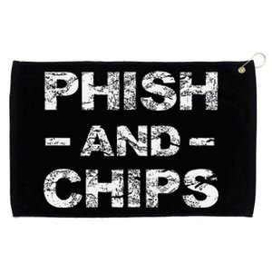 P.H.I.S.H And Chips Funny Hacker Grommeted Golf Towel