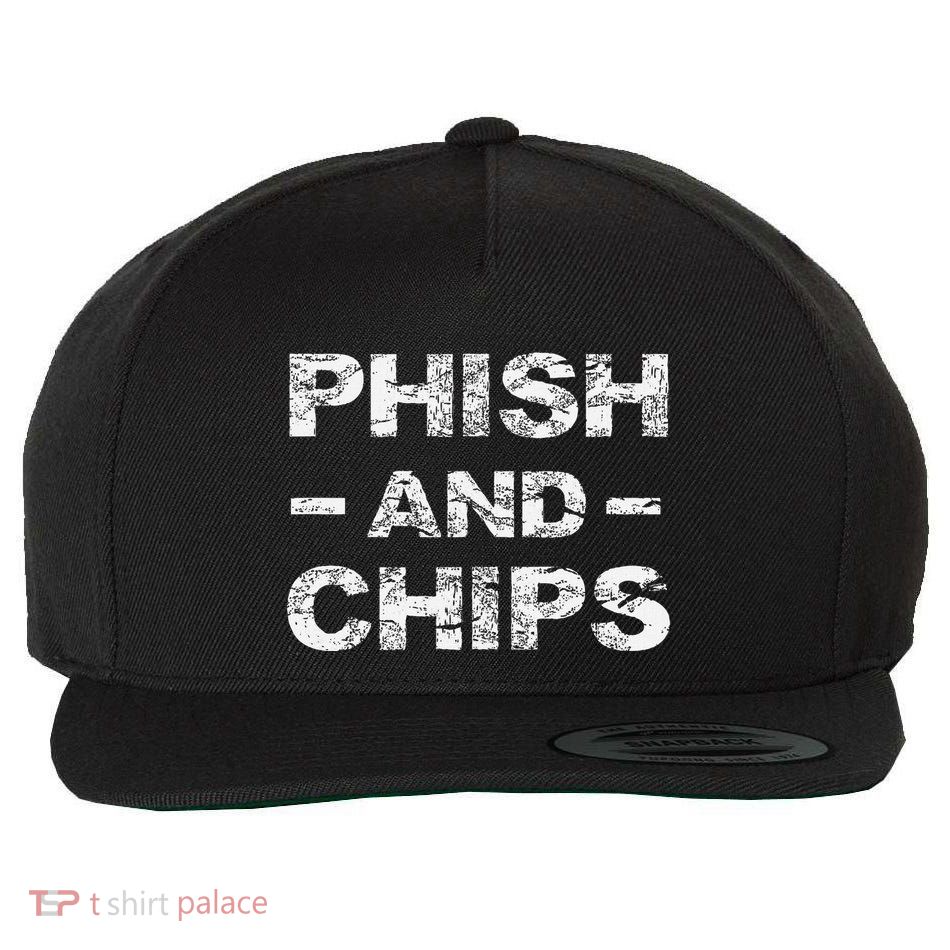 P.H.I.S.H And Chips Funny Hacker Wool Snapback Cap