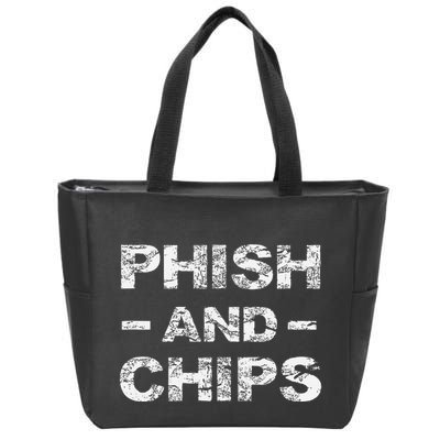 P.H.I.S.H And Chips Funny Hacker Zip Tote Bag